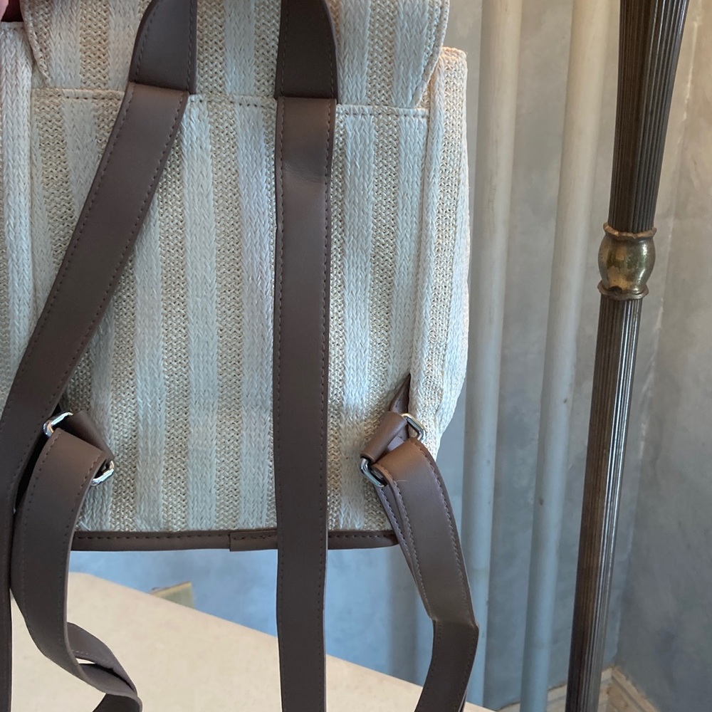 Vera Bradley Cream and Navy Anchor Backpack - Picture 7 of 11